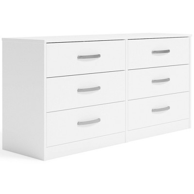 Flannia 6 Drawer Dresser White 