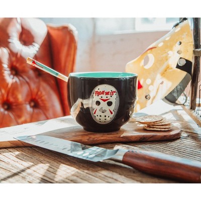 Jason Voorhees 20-Ounce Jet-Black Ramen Bowl with Chopsticks