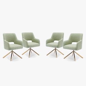 WestinTrends Genevieve Mid-Century Modern Upholstered Boucle Swivel Accent Chair (Set of 4) - 1 of 4