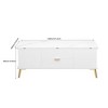 Modern Lift Top Coffee Multi Functional Table With Drawers, 47.24'' Rectangle Coffee MDF Table Top Gold Legs Base For Office Home Living Room - 4 of 4