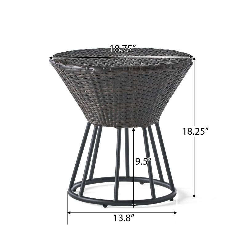 Crete Round Wicker Outdoor Side Table - Christopher Knight Home, 4 of 10