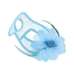 Unique Bargains Halloween Christmas Floral Lace Half Face Party Mask 1 Pc - 1 of 4