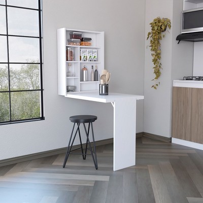 Toscana Wall Foldable Table with Multiple Shelves