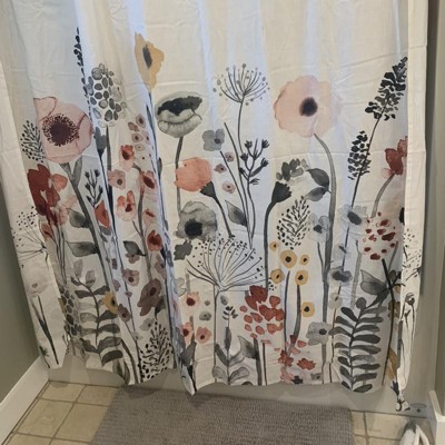 Floral Wave Shower Curtain White - Threshold™ : Target