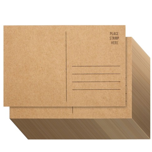 Pipilo Press 100 Pack Bulk Kraft Paper Blank Postcards For Mailing