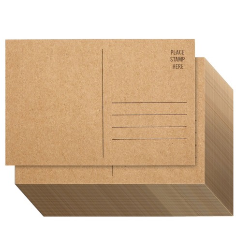 Pipilo Press 100 Pack Bulk Kraft Paper Blank Postcards For Mailing,  Wedding, Diy Arts And Crafts, 350gsm, 4 X 6 In : Target