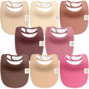 KeaBabies 8pk Organic Quin Baby Bibs for Drooling and Teething, Cotton Drool Bibs, Newborn Baby Boys, Baby Girls Bibs - 1 of 4