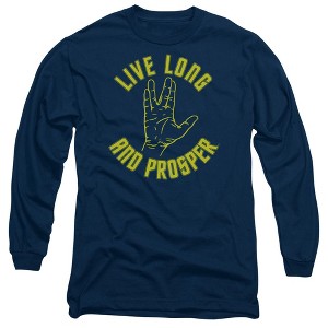 Men’s Star Trek Live Long Hand Long Sleeve T-Shirt - 1 of 4
