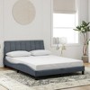 vidaXL Bed Frame with LED Lights - Dark Gray Velvet, Full Size 81.9"x55.9"x29.3" - Plywood Slats, Metal/Pine Wood Frame, USB Connector - 3 of 4