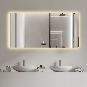 TUYOHW 48x32 Inch LED Wall Mount Bathroom Mirror with Anti-Fog Function,Wall Mount Vanity Mirror with Frameless Design for Bathroom,Bedroom - 1 of 4