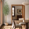 5ft Artificial Olive Tree with White Cement Planter and Green Moss – Realistic Faux Silk Plant with Natural Wood Trunk,1 PCS - 2 of 4