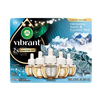 Air Wick Vibrant Scented Oil Air Freshener Refills - Glistening Snow & Frosted Mint - 3.38 fl oz/5pk