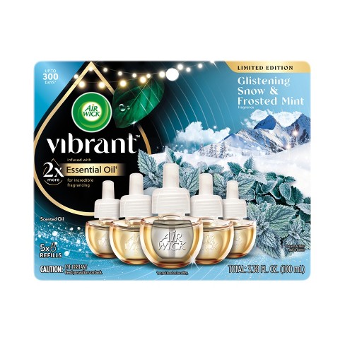 Air Wick Vibrant Scented Oil Air Freshener Refills - Glistening Snow & Frosted Mint - 3.38 fl oz/5pk - image 1 of 4