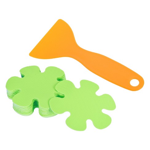 Unique Bargains Non Slip Bathtub Stickers Safety Shower Treads Adhesive  Decal Flower Shape With Scraper Green 20 Pcs : Target
