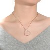 Guili Sterling Silver Open Heart Necklace with CZ in White, Green, Gold, or Rose Gold—A Beautiful Symbol of Love with Vibrant Elegance. - 3 of 3