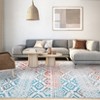 Machine Washable Area Rugs Ultra Thin Boho Vintage Geometric Throw Rugs Non Slip Foldable Floor Cover Stain Resistant Indoor Carpet - 4 of 4