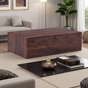 39.3" MDF Wood-Grain Coffee Table - 1 of 4