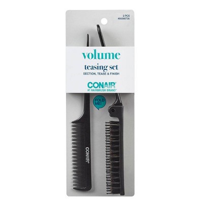 Conair Foldable Teasing Comb & Foldable Teasing Hair Brush - 2pk