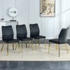 FONTOI 4PCS Dining Chairs with High Back Seat&Anti Slip Foot Pads for Family, Restaurants, Hotels, Coffee Shops, Black&Gold, 16.9"*34.3"*17.9" - 2 of 4