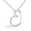 Haus of Brilliance Silver Diamond Accent Open Heart Slide Pendant Necklace - 3 of 4