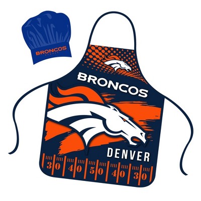 NFL Apron & Chef Hat Set, with Large Team Logo - Denver Broncos