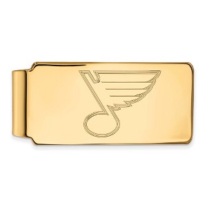 Black Bow Jewelry 14k Yellow Gold St. Louis Blues NHL Money Clip - 1 of 3