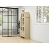 Dolonm Natural Wood 31.1 in. Tall Arched Pantry Cabinet, Storage Cabinet with Adjustable Shelves & Acrylic Doors - 3 of 4