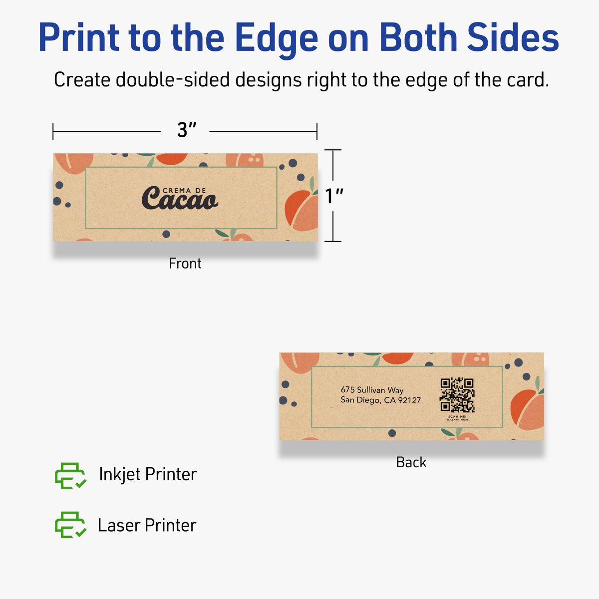 1" x 3" Rectangle, Kraft Brown Business Cards - thumbnail 6