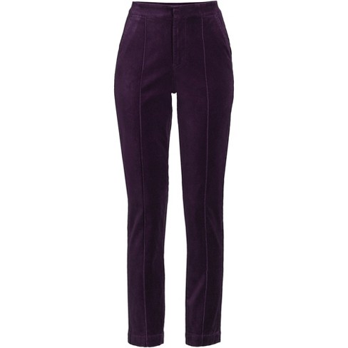 Lands' End Women's Velvet High Rise Pintuck Pencil Ankle Pants