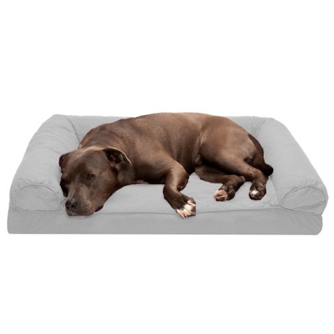 FurHaven Plush & Suede Full Support Sofa Dog Bed - Jumbo - Gray