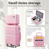 NAYSAYE Luggage Sets 4 Piece 14 20 24 28 PP Lightweight Durable Expandable Suitcase with TSA Lock Spinner Wheels Travel Set, Pink, 18.3"*10.8"*29" - 4 of 4
