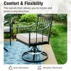 Captiva Designs 2pc Stylish Steel Swivel Arm Chairs with Beige Cushions - 3 of 4