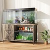 Modern TV Stand with LED Lights & Power Outlet, Entertainment Center for 55/65 Inchs TVs, Multi Storage Cabinet for Fish Tank Storage,Brown - 2 of 4