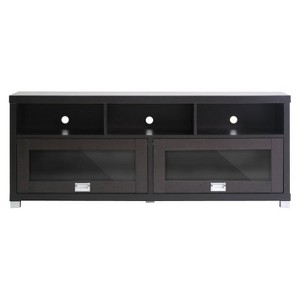 Modern TV Stand for TVs up to 62" Dark Brown - Wholesale Interiors: Entertainment Center with Cable Management - 1 of 3