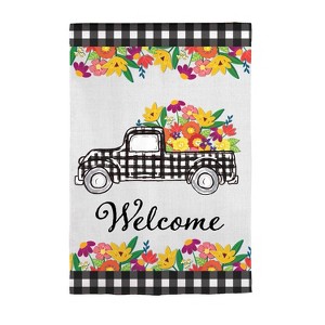 Evergreen Garden Flag Plaid Truck Floral Double Sided Indoor Outdoor Decor 18" x 12.5" - 1 of 1