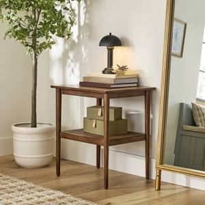 11.5" Fluted Metal Rechargeable Library Table Lamp (Includes LED Light Bulb) - Hearth & Hand™ with Magnolia - 1 of 4