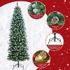 6-12ft Artificial Christmas Tree with Fervent Warm White Lights, Xmas Slim Tree with Pine Cone & Foldable Stand, Decoration for Festival, Party, Home - 3 of 4