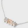 Silver Plated Two Tone Cubic Zirconia Mom with Heart Pendant Necklace - Silver: Brass, Lobster Claw Clasp, Gift Box - 4 of 4