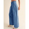 Imily Bela Womens Wide Leg High Waisted Baggy Side Pleated Boyfriend Loose Denim Pants - 3 of 4