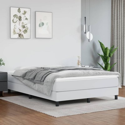 VidaXL Pocket Spring Bed Mattress White 53.9 in.x74.8 in.x7.9 in. Full Faux Leather
