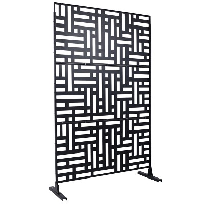 Grungis 76" H×48" W Freestanding Privacy Fence,Steel Outdoor Privacy Screen for Balcony,Patio,Garden