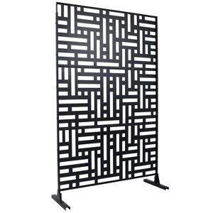 Grungis 76" H×48" W Freestanding Privacy Fence,Steel Outdoor Privacy Screen for Balcony,Patio,Garden - 1 of 4