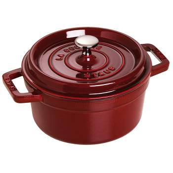 Staub Cast Iron 3.75-qt Essential French Oven with Lilly Lid - Grenadine 