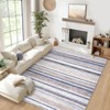 Modern Area Rug 6x9 Washable Striped Accent Carpet with Non-Slip Backing, Stain-Resistant Low Pile Indoor Mat, Foldable Contemporary Throw Rug - 4 of 4