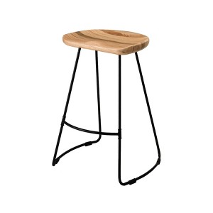 MH London Ember 26" Saddle Seat Solid Wood and Metal Counter Bar Stool - 1 of 4