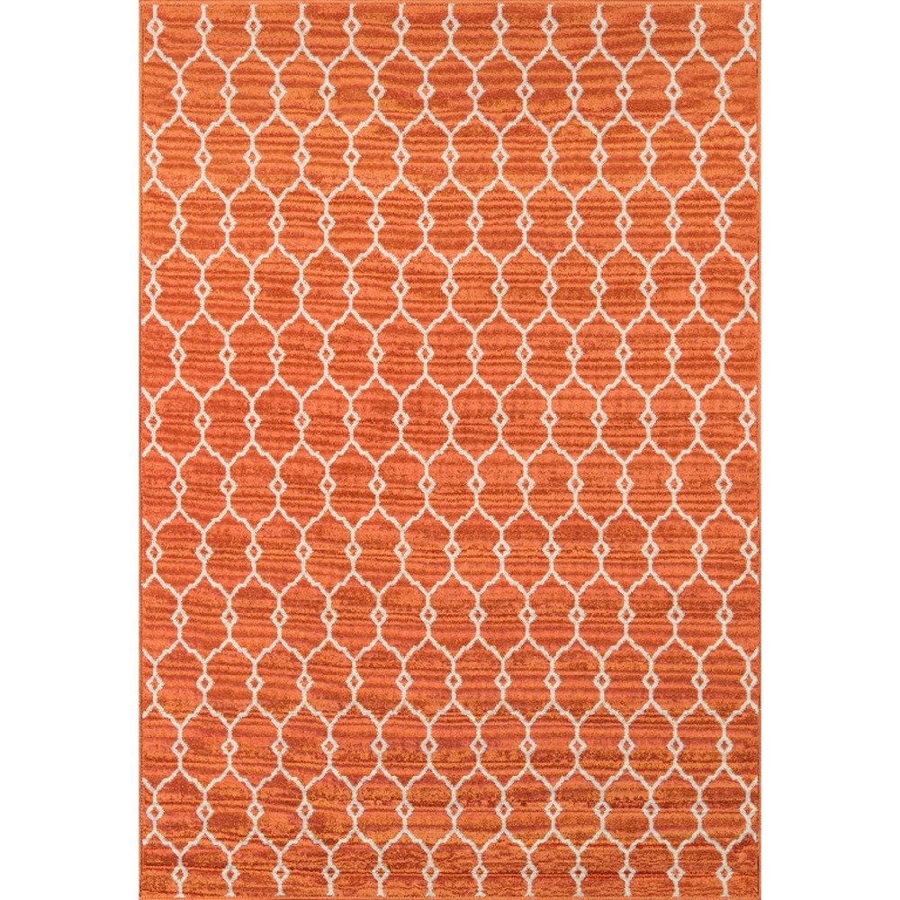  Indoor/Outdoor Fretwork Accent Rug Orange