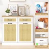 Trash Cabinet with 20 Gallon Storage Freestanding Trash Can Cabinet Hidden Pet-Proof Garbage Can Cabinet - 3 of 4