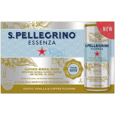 S.Pellegrino Essenza Exotic Vanilla & Coffee Flavors - 8pk/11.15 fl oz Cans