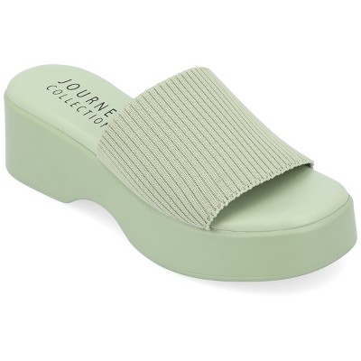 Journee Collection Womens Emani Platform Slip On Sandal