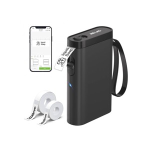 Nelko P21 Bluetooth Label Printer Black 14x40mm 100pc Roll and 14x40mm 180pc Roll - 1 of 4